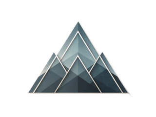 Geometric mountain range illustration isolated on transparent background