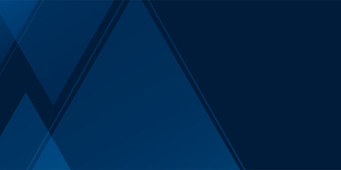 Fototapeta premium Abstract blue gradations with geometric triangle shapes on dark background. Simple wallpaper desktop