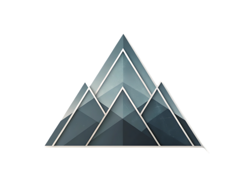 Geometric mountain range illustration isolated on transparent background - Powered by Adobe