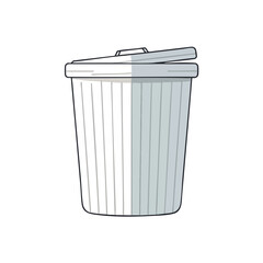 Illustration of a Waste Bin with Lid
