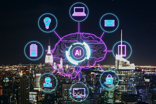 Futuristic laptop with glowing colorful data waves and analytics graphs, symbolizing big data analysis, financial trading, digital innovation and real time business intelligence visualization

