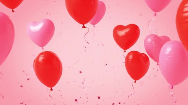 Pink gift box exploding with colorful confetti and glitter