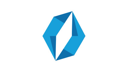 Blue Diamond Shape Geometric Abstract Form.