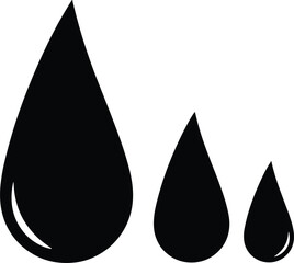 Fototapeta premium Two Water Drops Vector Icon Set Black Liquid Oil Droplets For Health Nature Environment Beauty Industry Clean Hydration