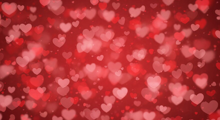 Valentines day background banner - abstract panorama background with red hearts - concept love