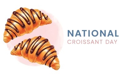 Scrumptious chocolate drizzled croissants commemorating national croissant day