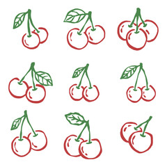 vector set of cherries