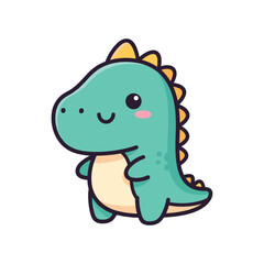 Obraz premium Adorable Cartoon Dinosaur Illustration