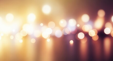 Golden lights and reflections on water.