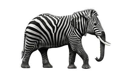 Surreal Elephantzebra Hybrid Creature With Stripes