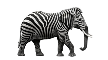 Surreal Elephantzebra Hybrid Creature With Stripes