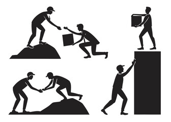 Business teamwork helping each other succeed in modern professional environment