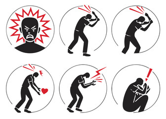 People experiencing various physical and emotional pains