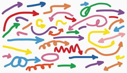 A colorful illustration of various arrows and shapes