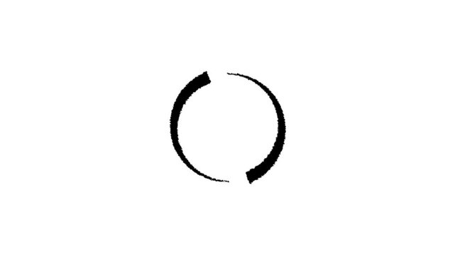 Abstract circular loading animation spinning in an endless loop on a clean white background