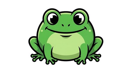 Obraz premium Cute Cartoon Frog Illustration.