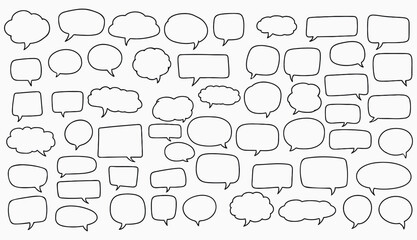Collection of various speech bubbles and thought clouds