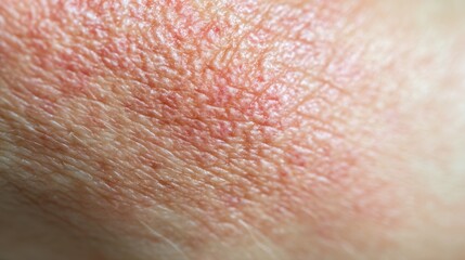 Fototapeta premium Close-Up View of Inflamed Skin with Redness and Dryness Patterns Exhibiting Irritation and Uneven Texture
