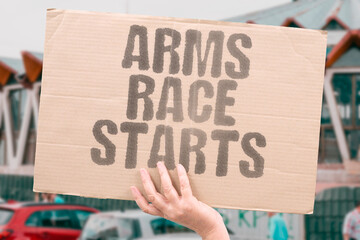 "Arms Race Starts" Military buildups accelerate between rivals. WEAPONS. COMPETITION. MILITARY. ESCALATION. BUILDUP.