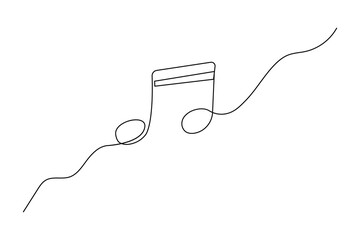 Obraz premium Creative music notes continuous one line outline design