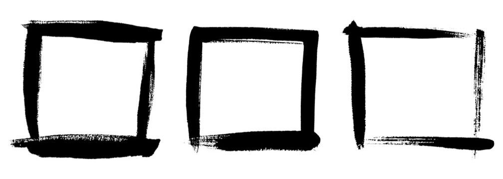 set of black paint brushes frame