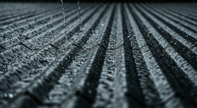 Rain Drops on a Parallel Lined Surface