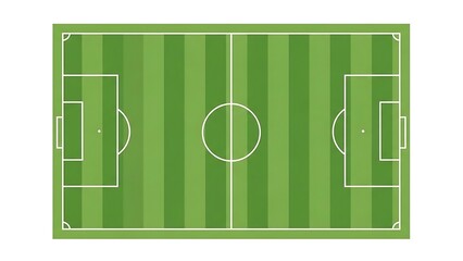 Top view of a soccer field markings and grass