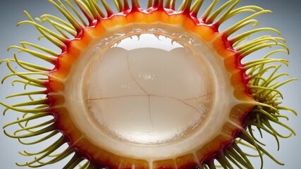 Close-up Macro View of a Carnivorous Pitcher Plant Trap.