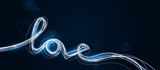 A blue and white image of a heart with the word LOVE written in white