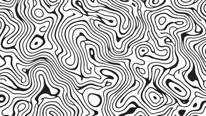 Optical illusion with swirling black and white lines creating a wavy pattern