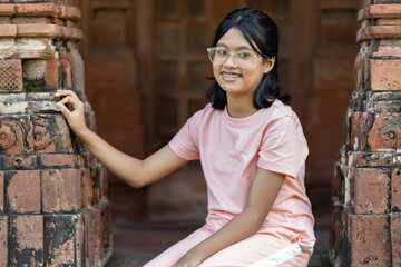 Indian teenager child smiling