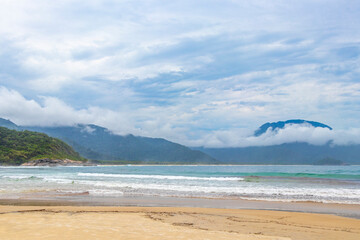 Aventureiro Beach tropical panorama wave waves on Ilha Grande island Brazil.