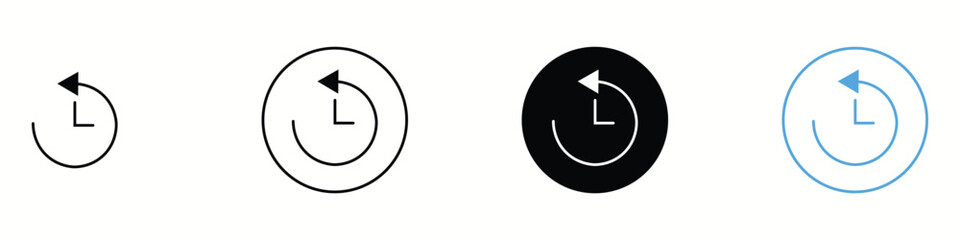 History icon vector. undo, restore, previous action symbol. vector illustration.