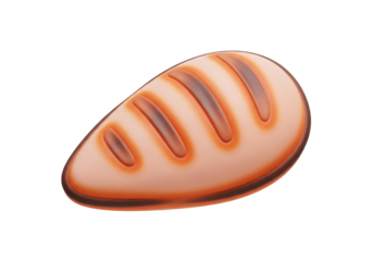 Stylized Loaf of Bread Graphic Isolated on White