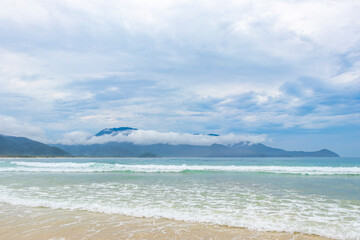 Aventureiro Beach tropical panorama wave waves on Ilha Grande island Brazil.