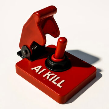 Industrial Red Emergency Stop Button - AI Kill Switch