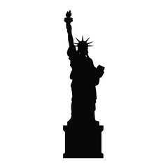 A striking silhouette of the statue of liberty against a stark white background a symbol of freedom © ArtBySalea07
