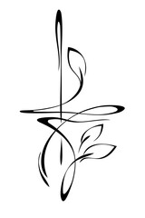 decorative element with an ornate pattern and leaves; graphic design