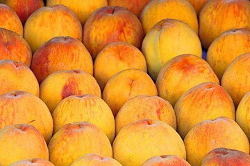 Background, fresh, velvety peaches, summer fruit background