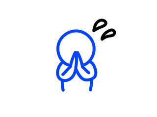 手を合わせてお願いする人