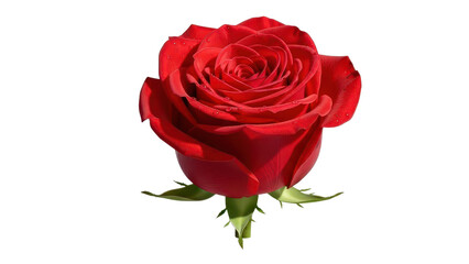 Single Red Rose Flower Bud isolated PNG with Transparent Background