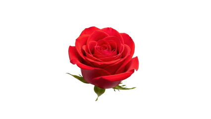 Fototapeta premium Vibrant Red Rose Bud Flower isolated PNG with Transparent Background
