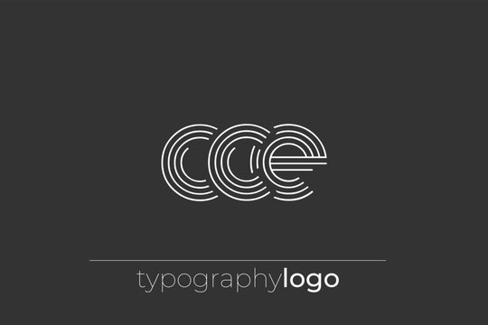 CCE modern geometric typography logo