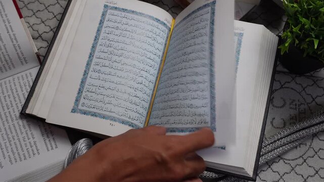Opening Holy Quran Book Video