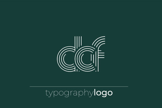 DCF modern geometric typography logo