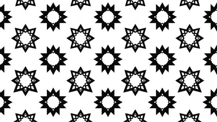 Black and white islamic star pattern vector illustration Vector