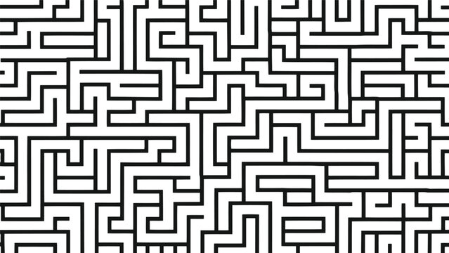 Abstract black and white maze pattern background Vector