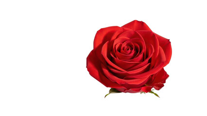 Vibrant Red Rose Blossom with Open Petals isolated PNG with Transparent Background