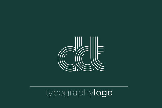 DCT modern geometric typography logo