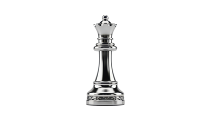 Silver Chess Queen Piece isolated PNG with Transparent Background